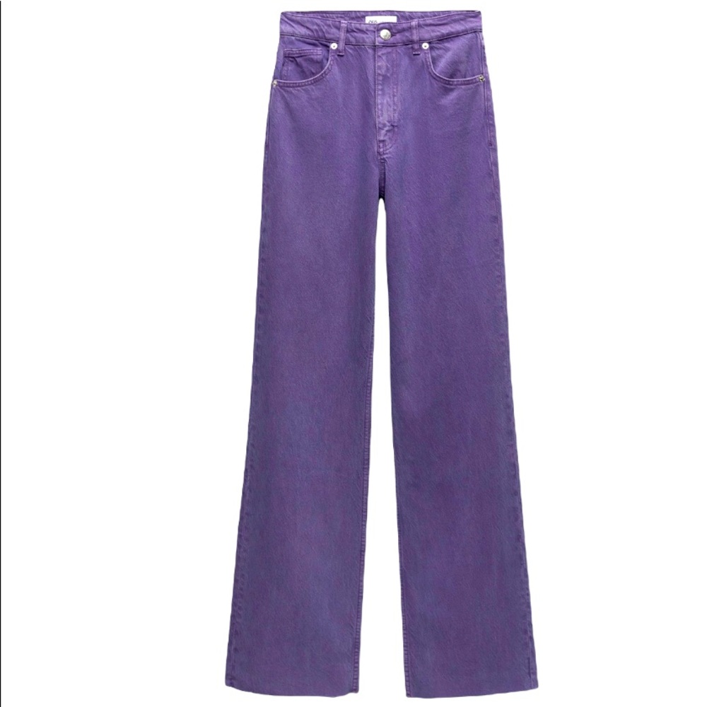 Zara Purple Wide Leg Jeans